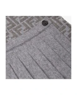 FENDI Grey Flannel Dress -TinyTogs Kids Shop 01fd1a6bfe2d8aecd7095bafa9a99179