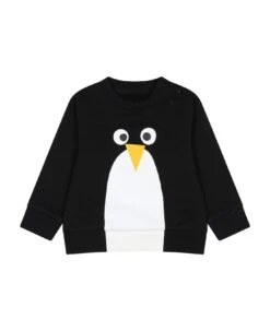Stella McCartney Kids Black Sweatshirt For Baby Boy With Print