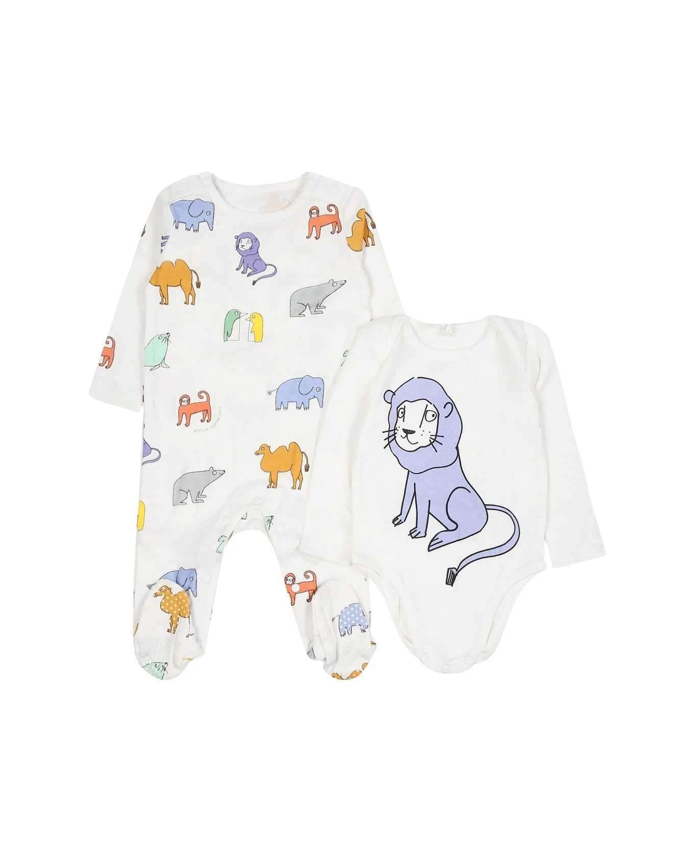 Stella McCartney Kids White Set For Babykids With Animals 1 Stella McCartney Kids White Set For Babykids With Animals