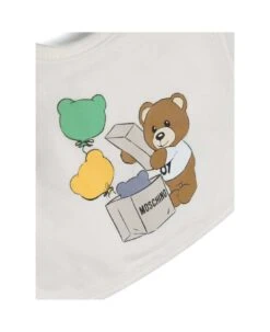 White Onesie, Beanie And Bib Ensemble With Moschino Toy In Cotton Baby -TinyTogs Kids Shop 13c723905f18eacb652608a5ca3022f1