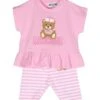 MOSCHINO Pink/white Suit Baby Girl