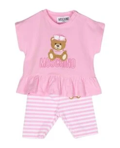 MOSCHINO Pink/white Suit Baby Girl