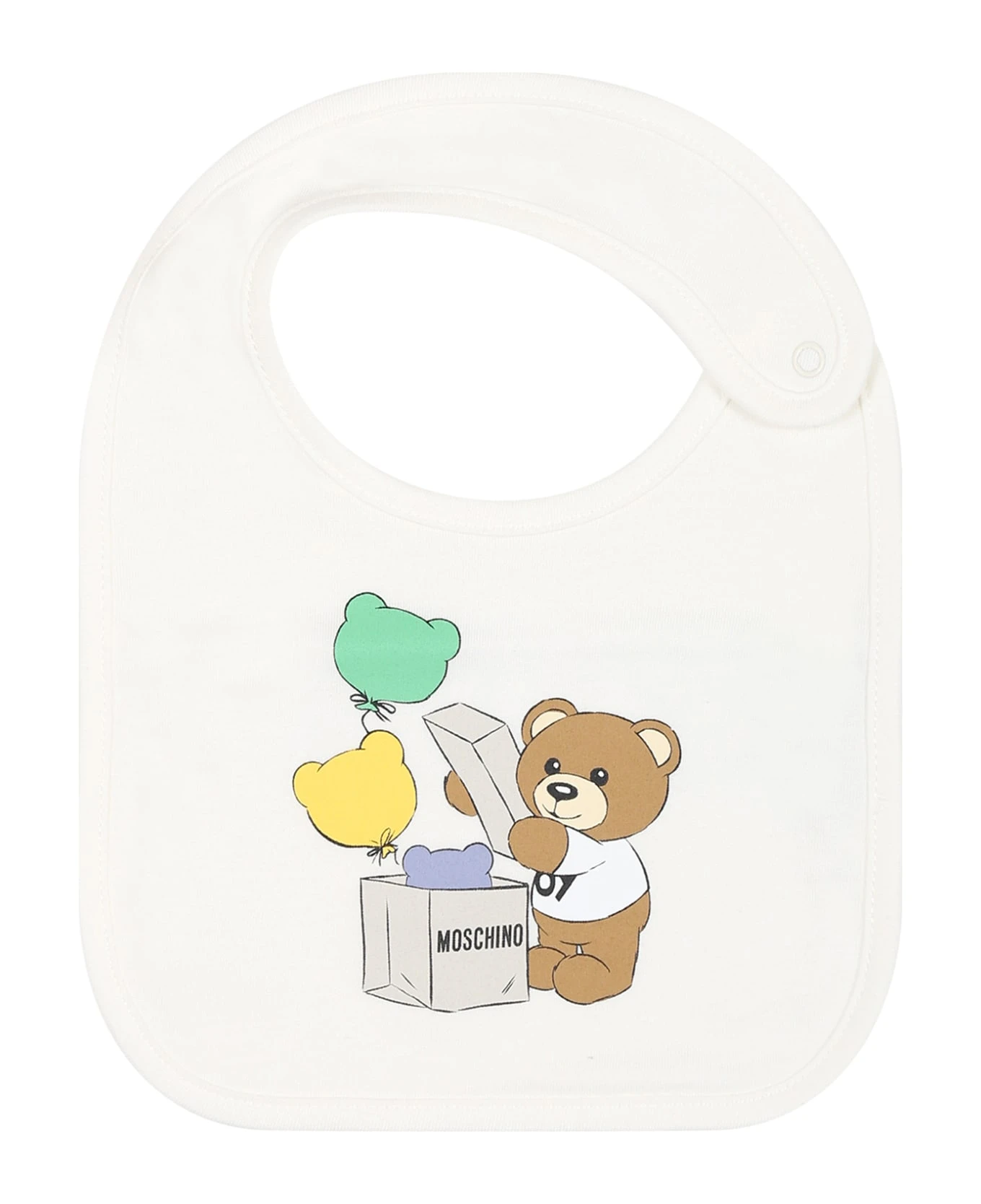 MOSCHINO White Set For Baby Kids With Teddy Bear And Logo 4 MOSCHINO White Set For Baby Kids With Teddy Bear And Logo - Image 4