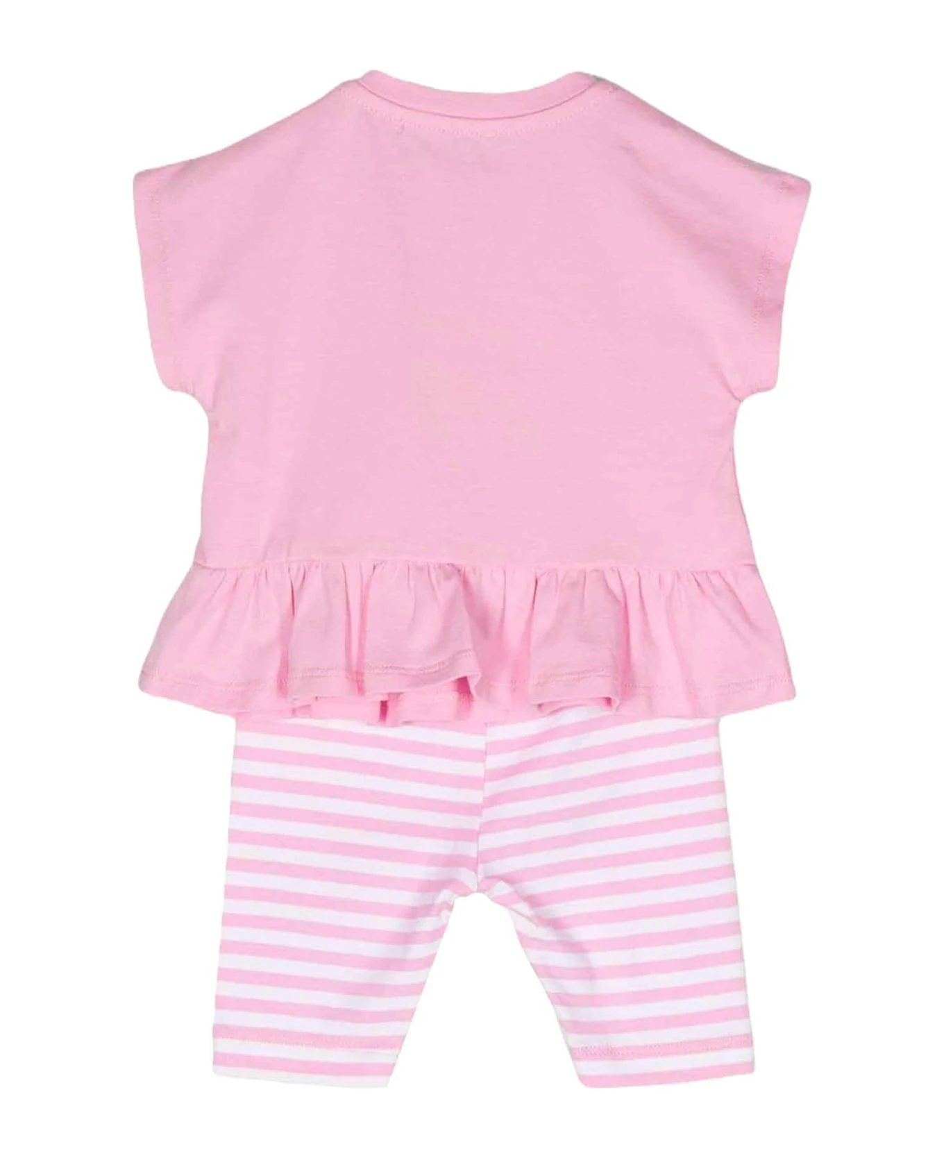 MOSCHINO Pink/white Suit Baby Girl 2 MOSCHINO Pink/white Suit Baby Girl - Image 2
