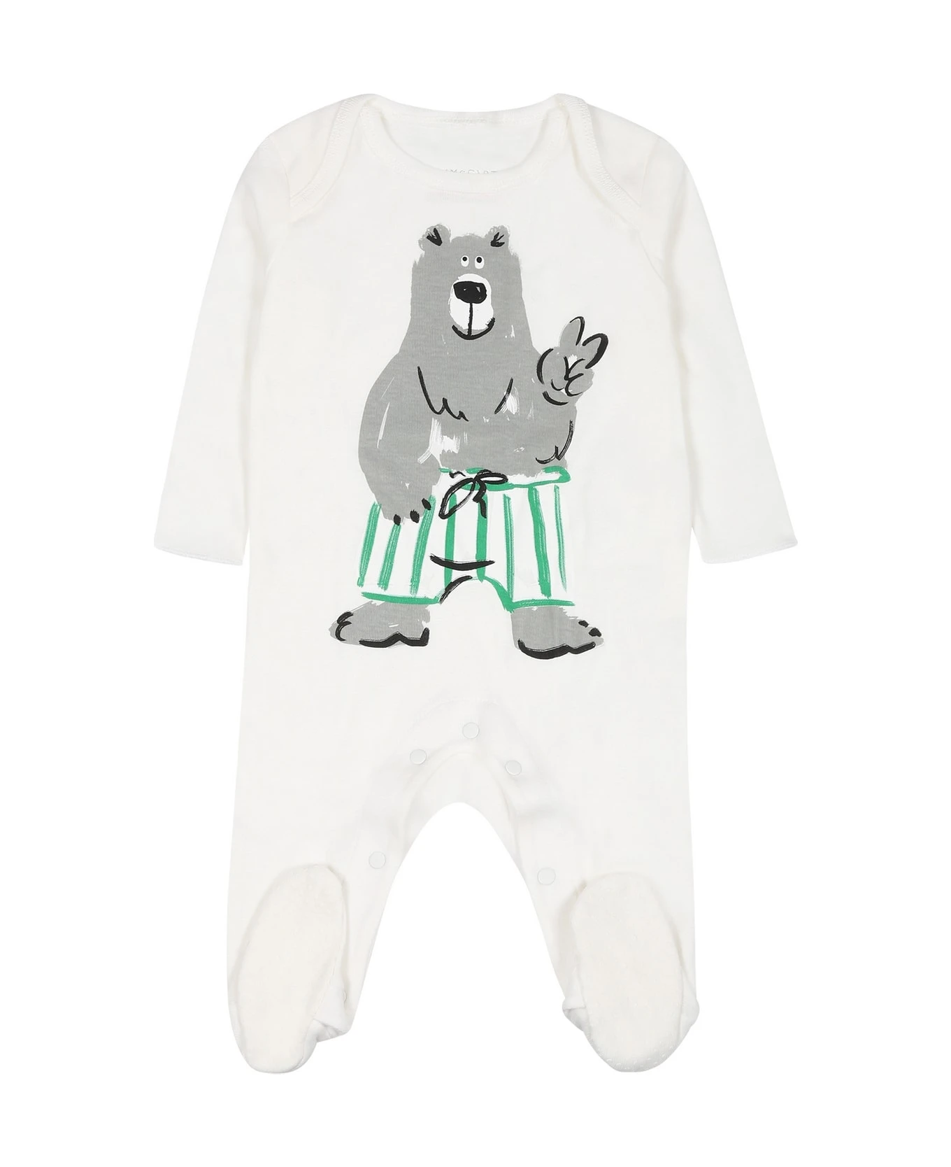 Stella McCartney Kids White Set For Baby Boy With Printed Bear 2 Stella McCartney Kids White Set For Baby Boy With Printed Bear - Image 2