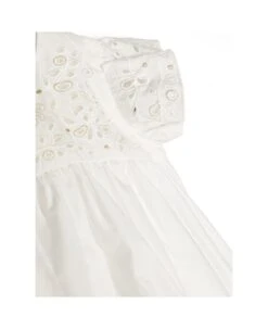 Chloé White Flared Dress With Floreal Embroidery In Cotton Baby 9 Chloé White Flared Dress With Floreal Embroidery In Cotton Baby -TinyTogs Kids Shop 25ac485cc4757fda48ca7b588e8549aa