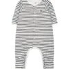 PETIT BATEAU White Babygrow For Baby Kids With Lines
