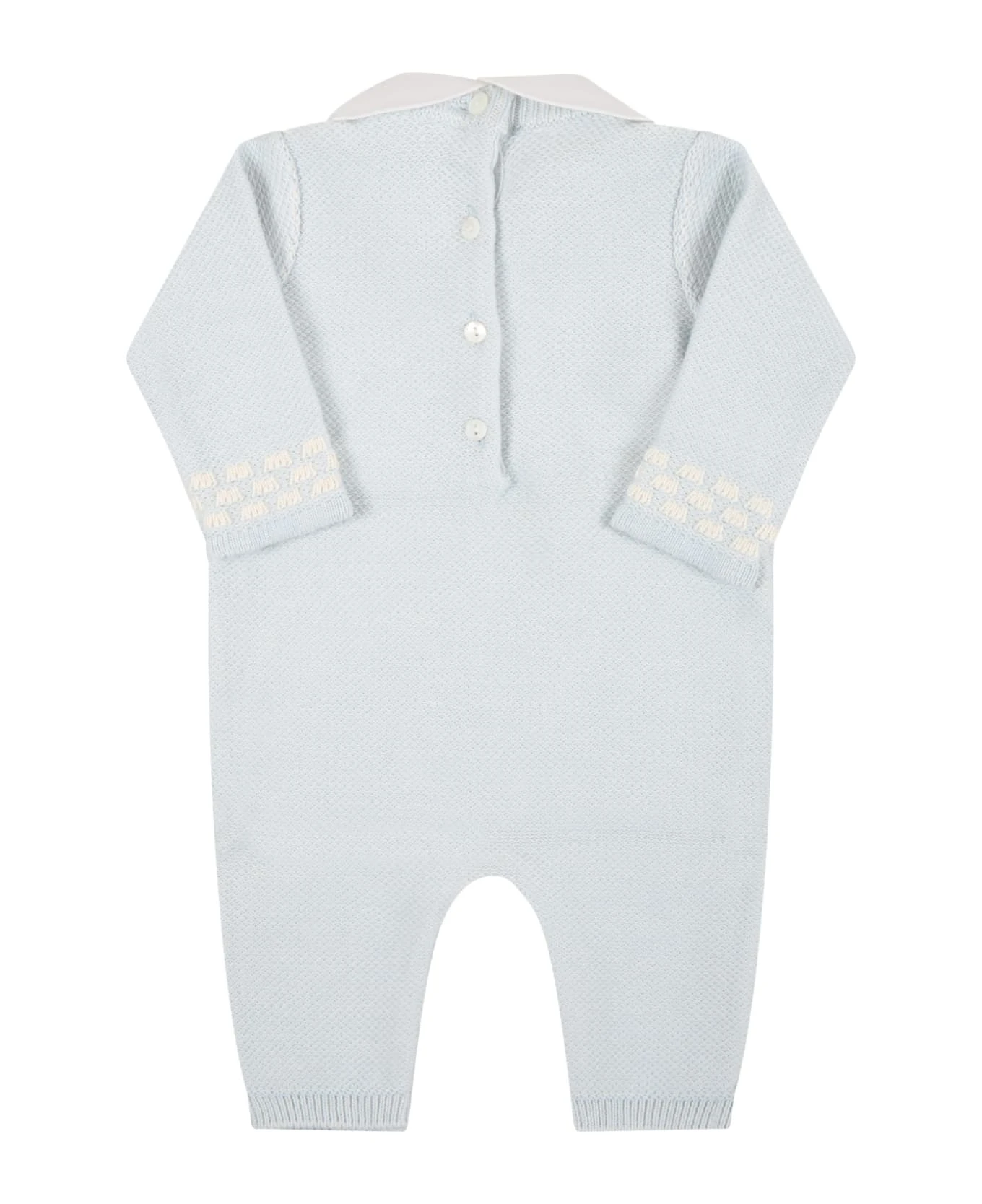 FENDI Light-blue Set For Baby Boy With Douple Ff 3 FENDI Light-blue Set For Baby Boy With Douple Ff - Image 3