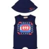Blue Set For Babies With Vintage Gucci Logo