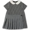 Fendi Abito Grigio Melange In Misto Lana Baby Girl