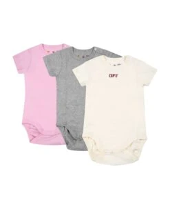Off-White Multicolor Set For Baby Girl With Logo