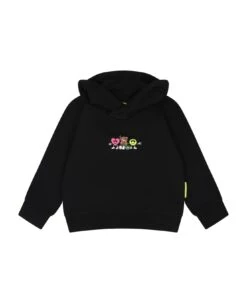 BARROW Black Sweatshirt For Baby Girl With Logo And Print