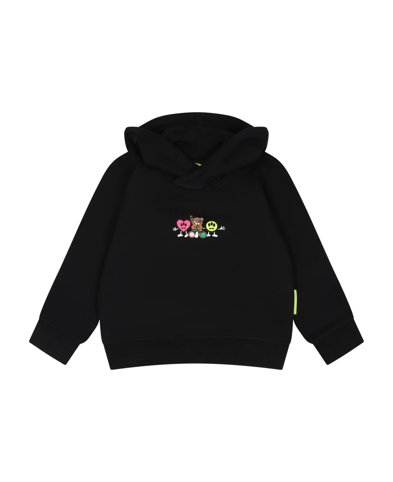 BARROW Black Sweatshirt For Baby Girl With Logo And Print 1 BARROW Black Sweatshirt For Baby Girl With Logo And Print