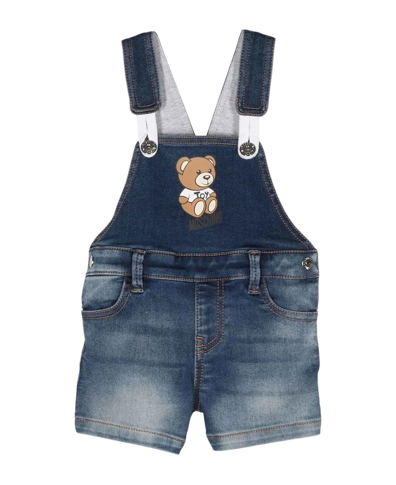 MOSCHINO Blue Salopette Baby Unisex 1 MOSCHINO Blue Salopette Baby Unisex
