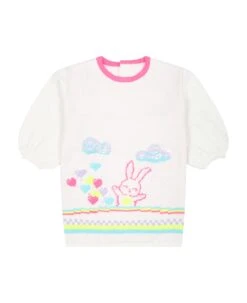 Billieblush Ivory Dress With Rabbit For Baby Girl