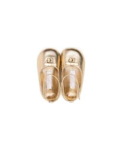 Dolce & Gabbana Ballerina Prewalker Oro In Nappa Baby Girl