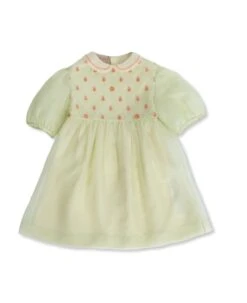 Gucci Floral Embroidered Short-sleeved Dress