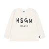 MSGM Ivory T-shirt For Baby Kids With Logo