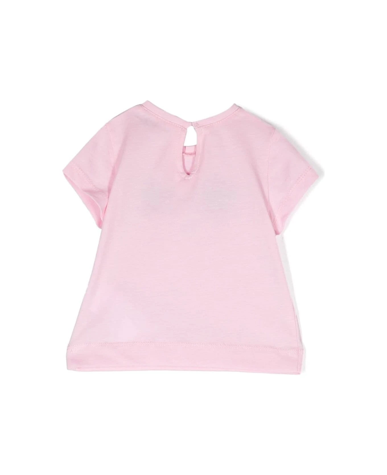 Chiara Ferragni Crewneck T-shirt With Logo Print In Pink Cotton Girl 2 Chiara Ferragni Crewneck T-shirt With Logo Print In Pink Cotton Girl - Image 2