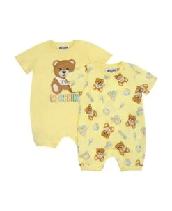 MOSCHINO Yellow Set For Baby Kids With Teddy Bear
