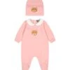 MOSCHINO Pink Set For Baby Girl With Teddy Bear And Logo