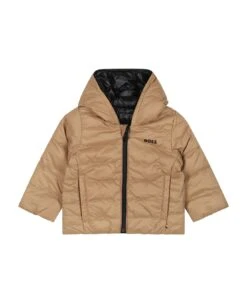 Hugo Boss Reversible Beige Down Jacket For Newborn