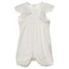 Chloé White Romper With Volant And Embroidered Logo In Cotton Girl