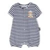 MOSCHINO Stripe Print Romper With Teddy Bear In White Cotton Baby
