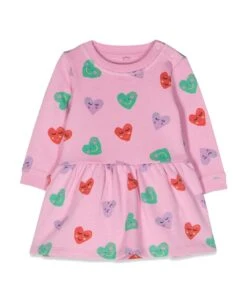 Stella McCartney Kids Long Sleeve Dress Hearts