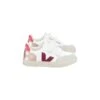 Veja V-12 Chromefree Leather Sneakers In White/multico Nacre