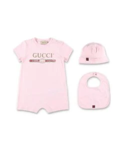 Gucci Logo Printed Crewneck Babygrow Set