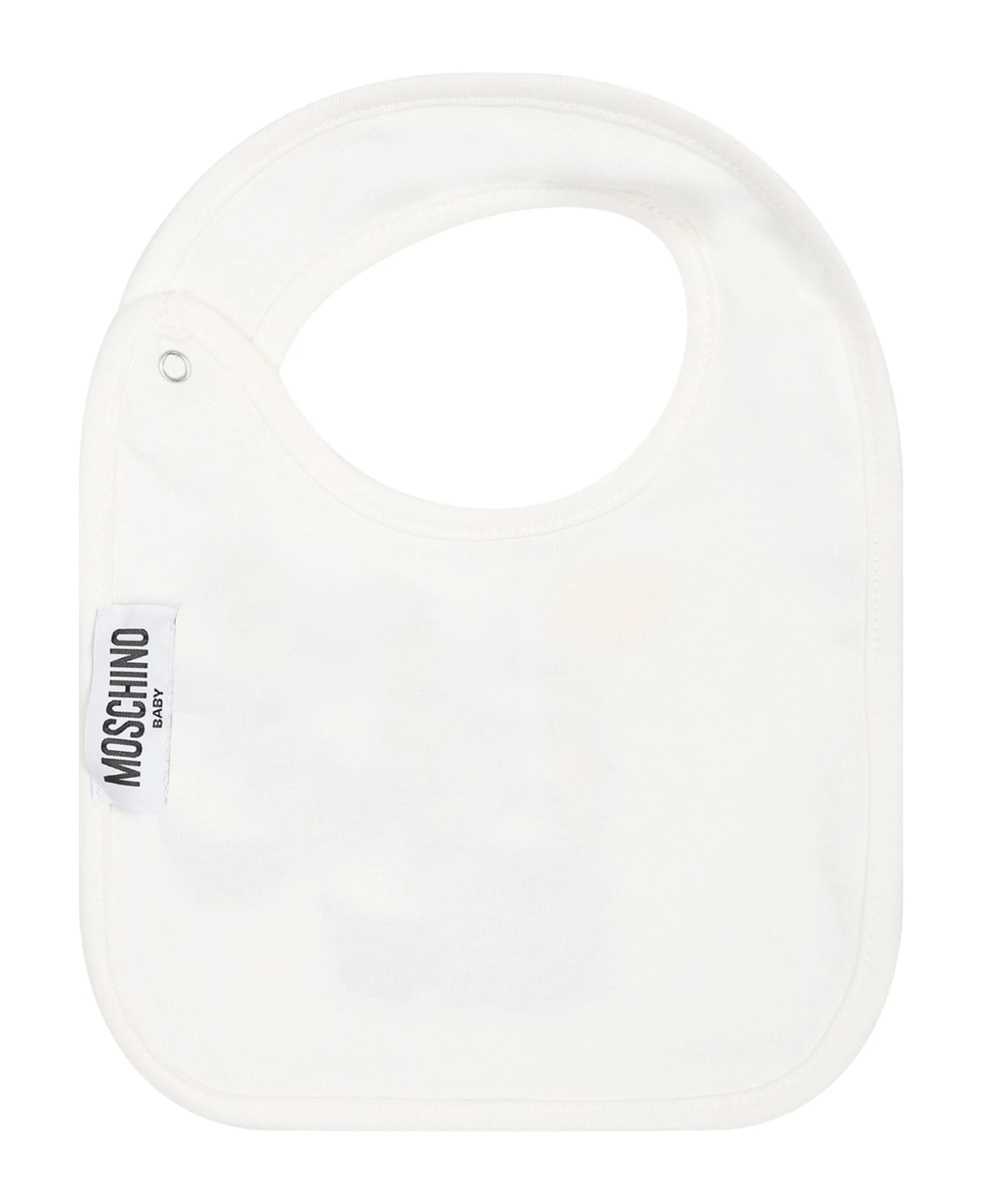 MOSCHINO White Set For Baby Kids With Teddy Bear And Logo 5 MOSCHINO White Set For Baby Kids With Teddy Bear And Logo - Image 5