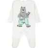 Stella McCartney Kids White Set For Baby Boy With Printed Bear
