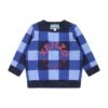 Kenzo Kids Blue Sweater For Newborn With Logo