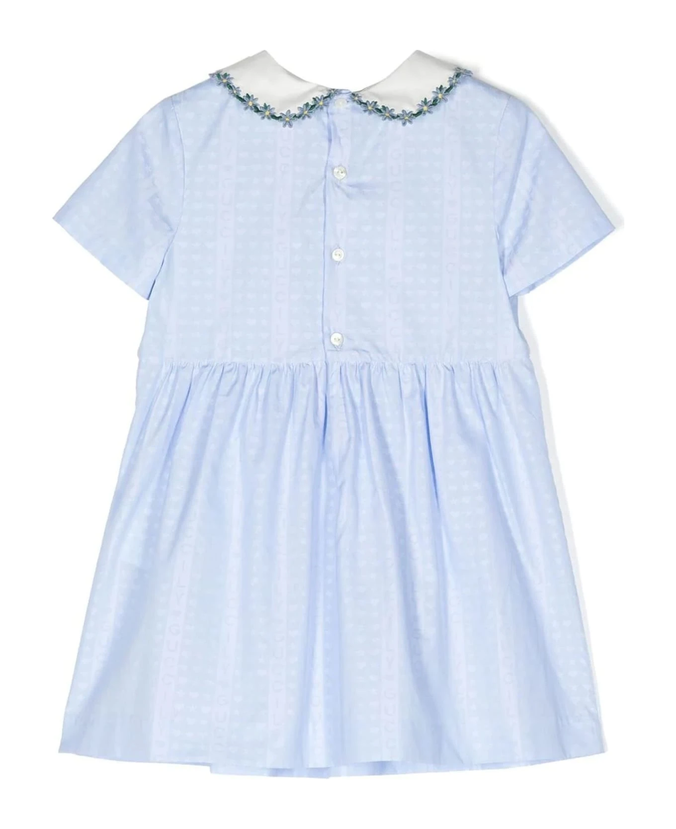 Gucci Light Blue Cotton Blend Dress 2 Gucci Light Blue Cotton Blend Dress - Image 2