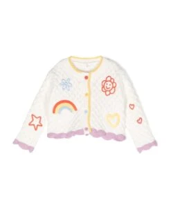 Stella McCartney Kids White Cotton Cardigan