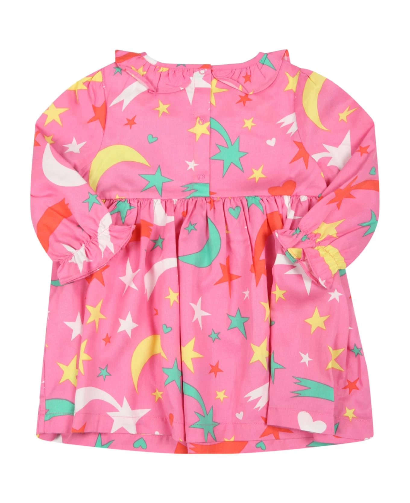 Stella McCartney Kids Fuchsia Dress Gor Baby Girl With Colorful Stars 2 Stella McCartney Kids Fuchsia Dress Gor Baby Girl With Colorful Stars - Image 2