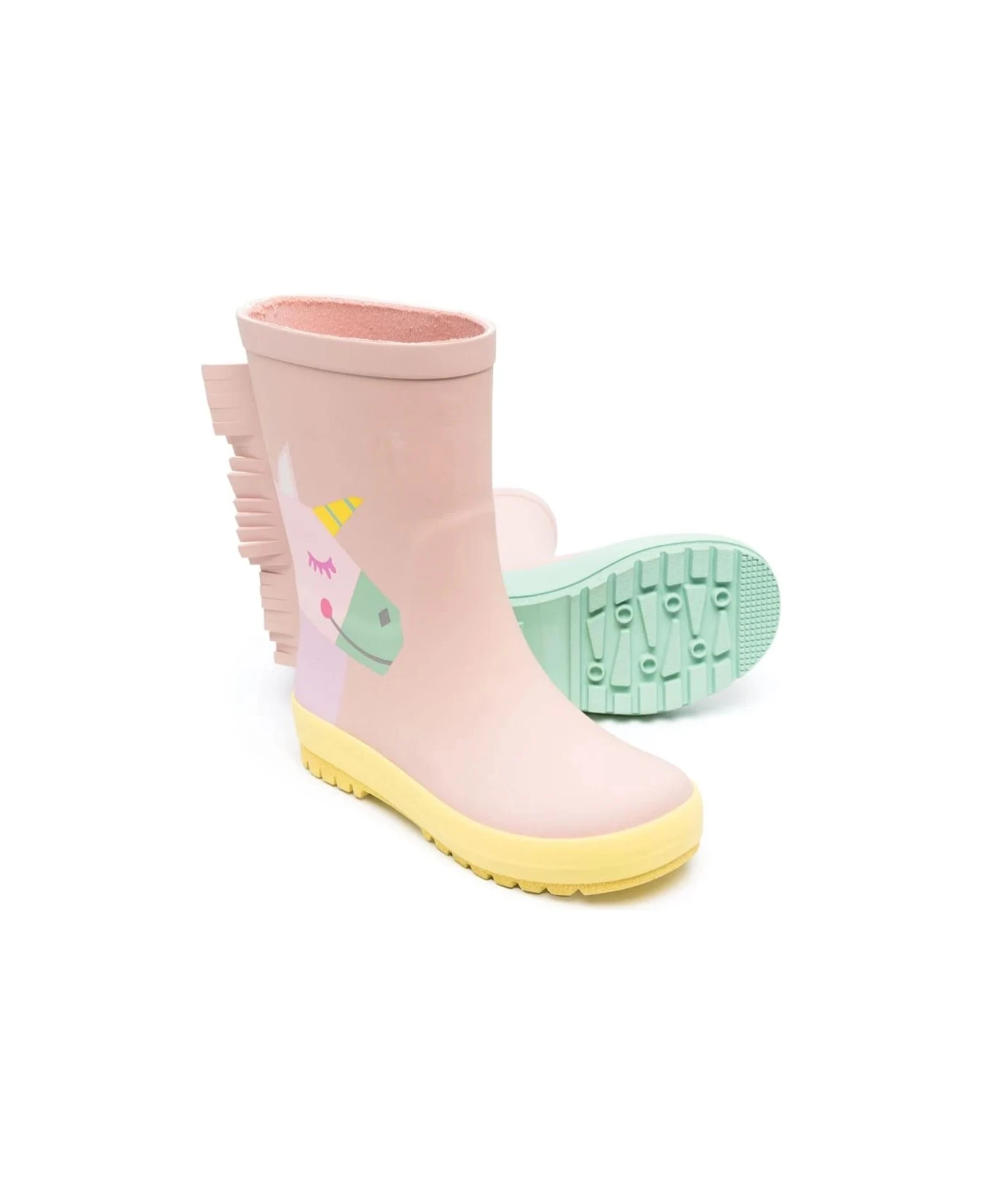 Stella McCartney Kids Pink Unicorn Booties 2 Stella McCartney Kids Pink Unicorn Booties - Image 2