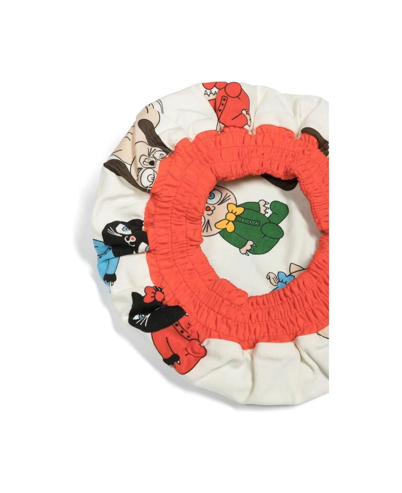 Mini Rodini White Onesie And Hat Set With Cartoon Print In Stretch Cotton Baby 2 Mini Rodini White Onesie And Hat Set With Cartoon Print In Stretch Cotton Baby - Image 2