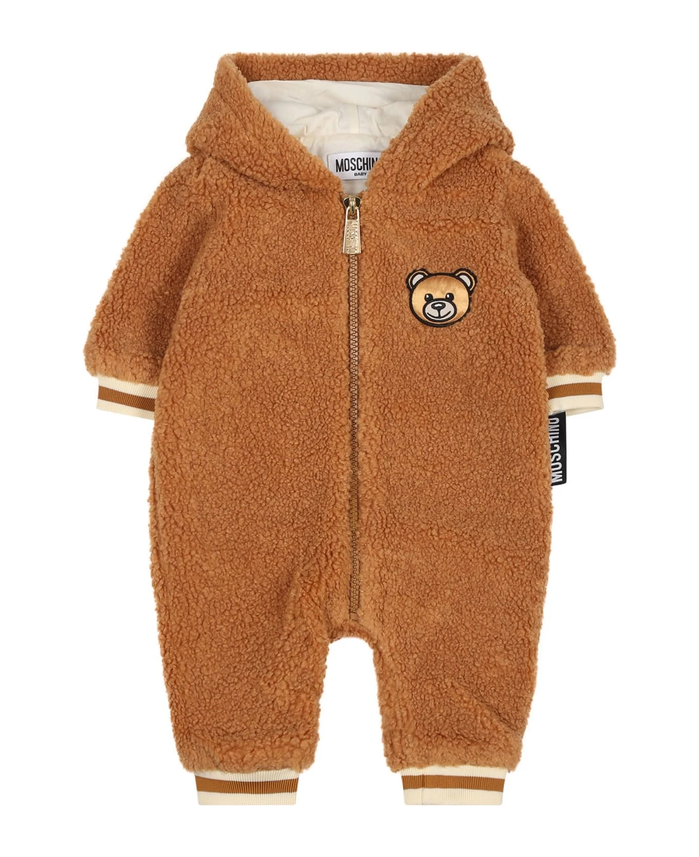 MOSCHINO Brown Babygrow For Babykids With Teddy Bear 1 MOSCHINO Brown Babygrow For Babykids With Teddy Bear