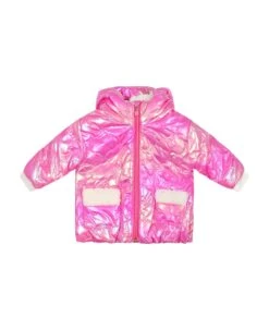 Billieblush Metallic Pink Padded Coat For Baby Girl