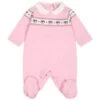 Chiara Ferragni Pink Babygrow For Baby Girl With Eyestar