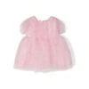 Chiara Ferragni Pink Glitter Monogram Tulle Dress In Polyamide Baby Girl