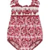 Dolce & Gabbana White/fuchsia Romper Baby Girl Dolce&gabbana Kids