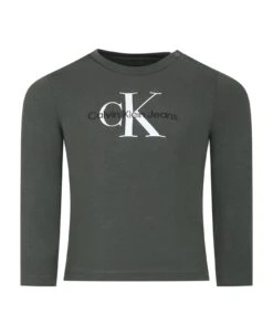 Calvin Klein Green Jacket For Baby Boy With Logo