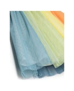 Stella McCartney Kids Rainbow-striped Dress With Tulle Overlay In Multicolored Cotton Baby -TinyTogs Kids Shop bb35044e5b2510bece900f1a072b8e58 1