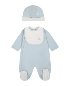 FENDI Light Blue Set With Logo For Baby Boy