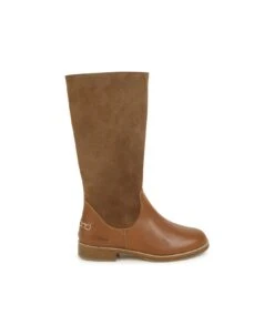 Chloé Tan Leather And Suede Boot With Logo