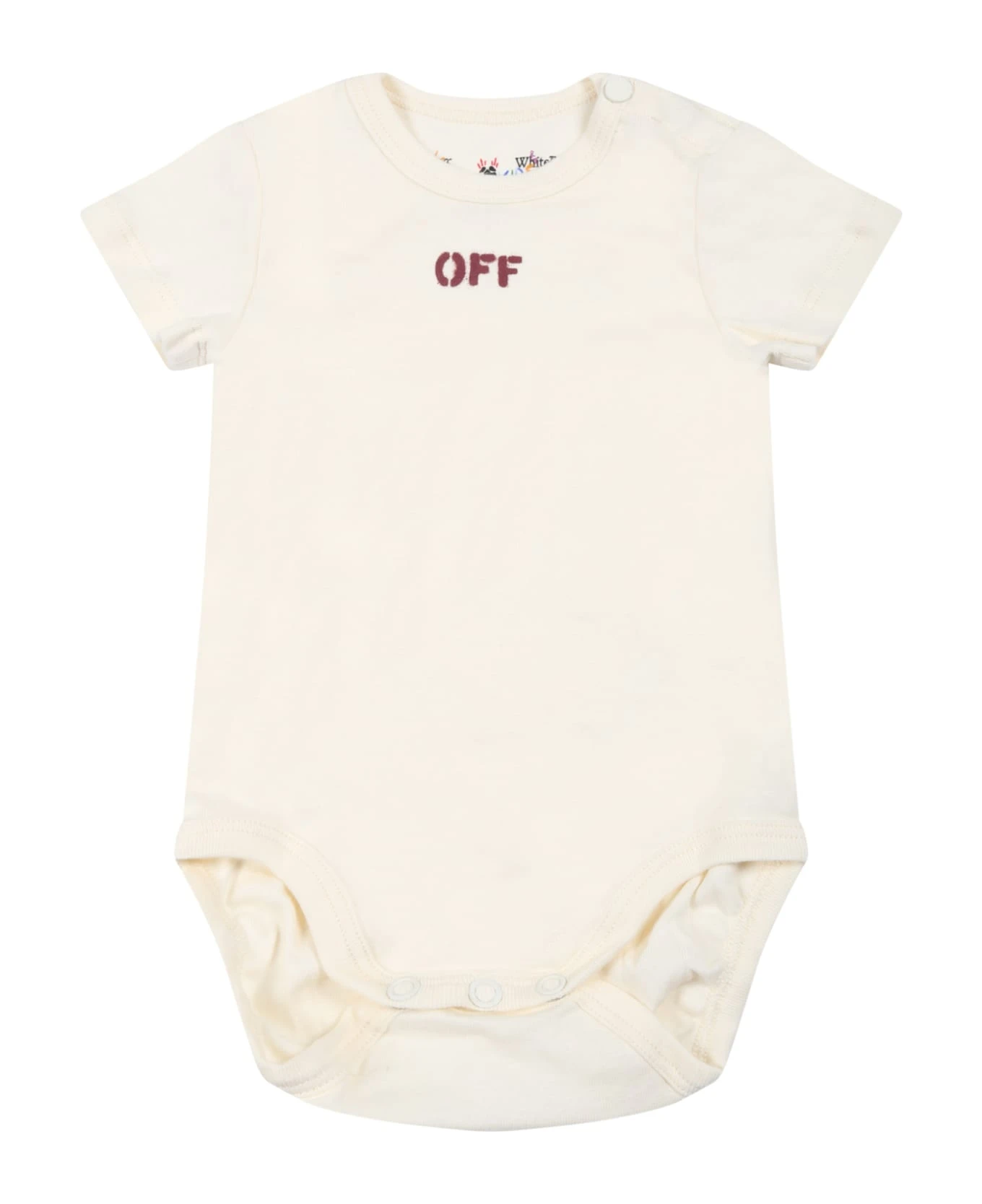 Off-White Multicolor Set For Baby Girl With Logo 4 Off-White Multicolor Set For Baby Girl With Logo - Image 4
