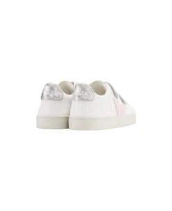 Veja Esplar Chromefree Leather Sneakers In White/petale/silver -TinyTogs Kids Shop c78a717bc8c4bb2b2e4ed0de54e5258b